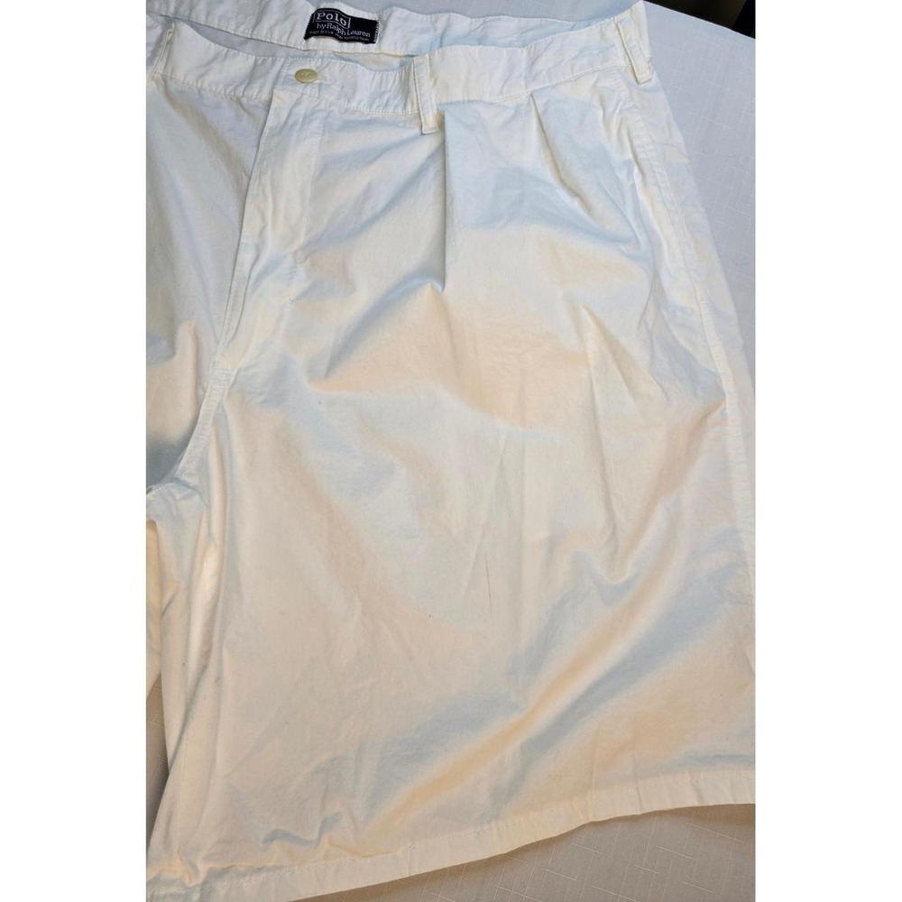 Polo Ralph Lauren Mens White Pleated Shorts Old Money Coastal Size 40 USA Made - Picture 7 of 8